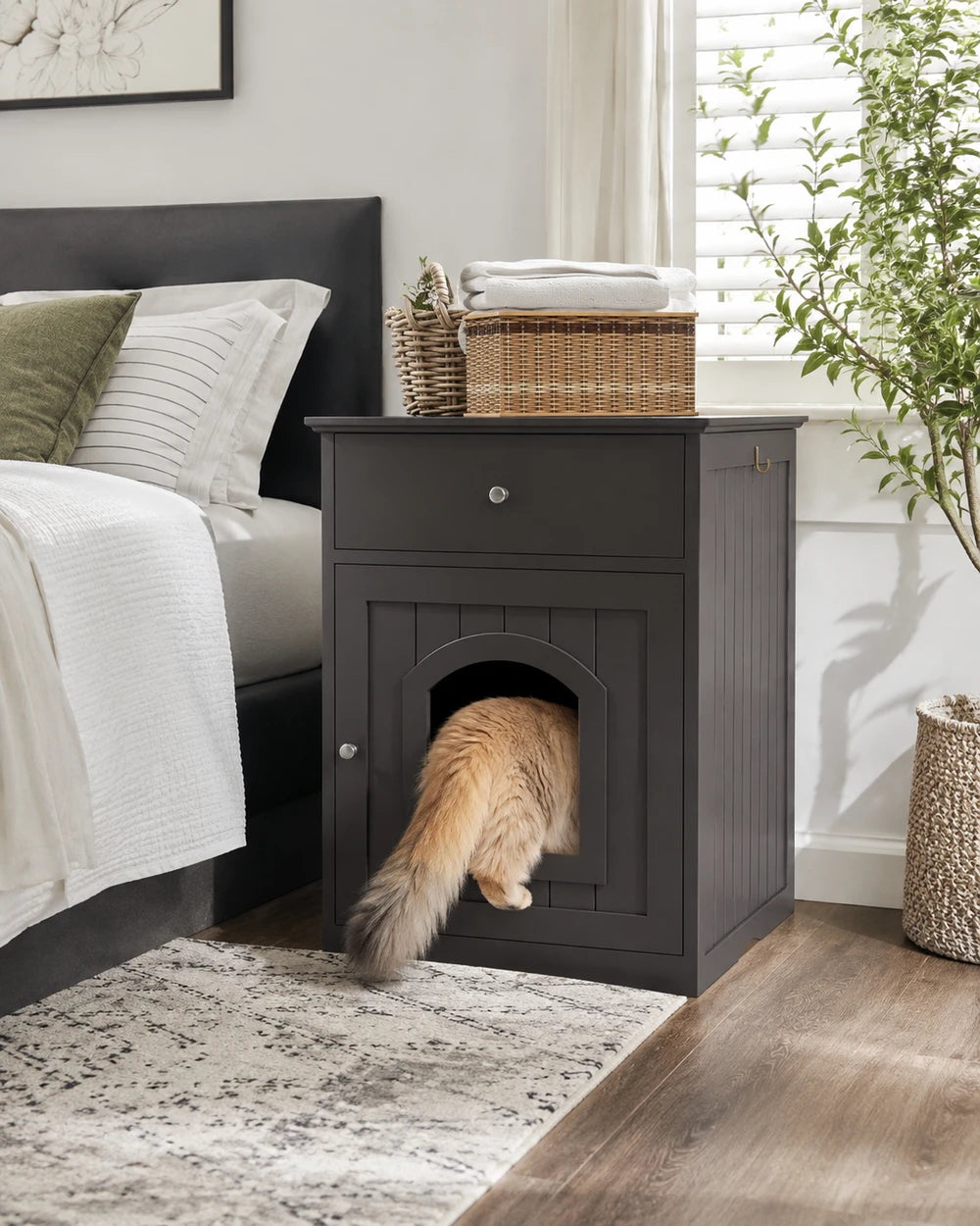 Modern Cat Hideaway Cabinet™ | Bed & Toy Storage, Litter Box Enclosure